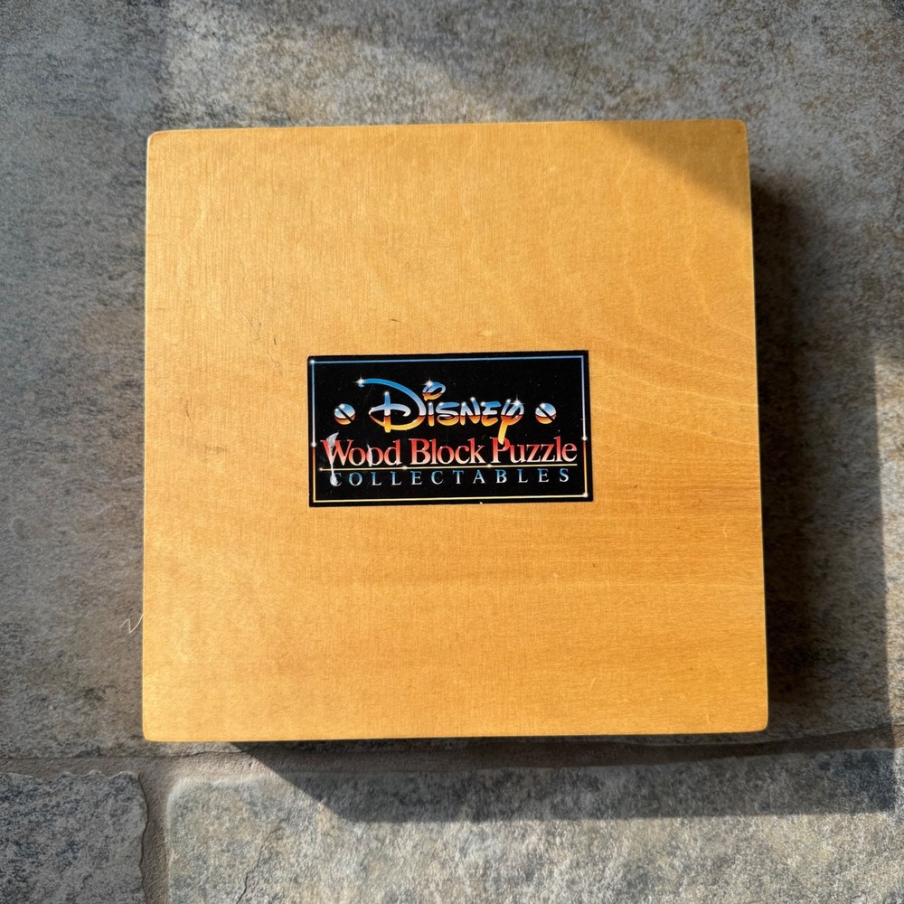 Vintage Disney Wood Block Puzzle Collectibles – Rare 4-Puzzle Box Set - Picture 2 of 5